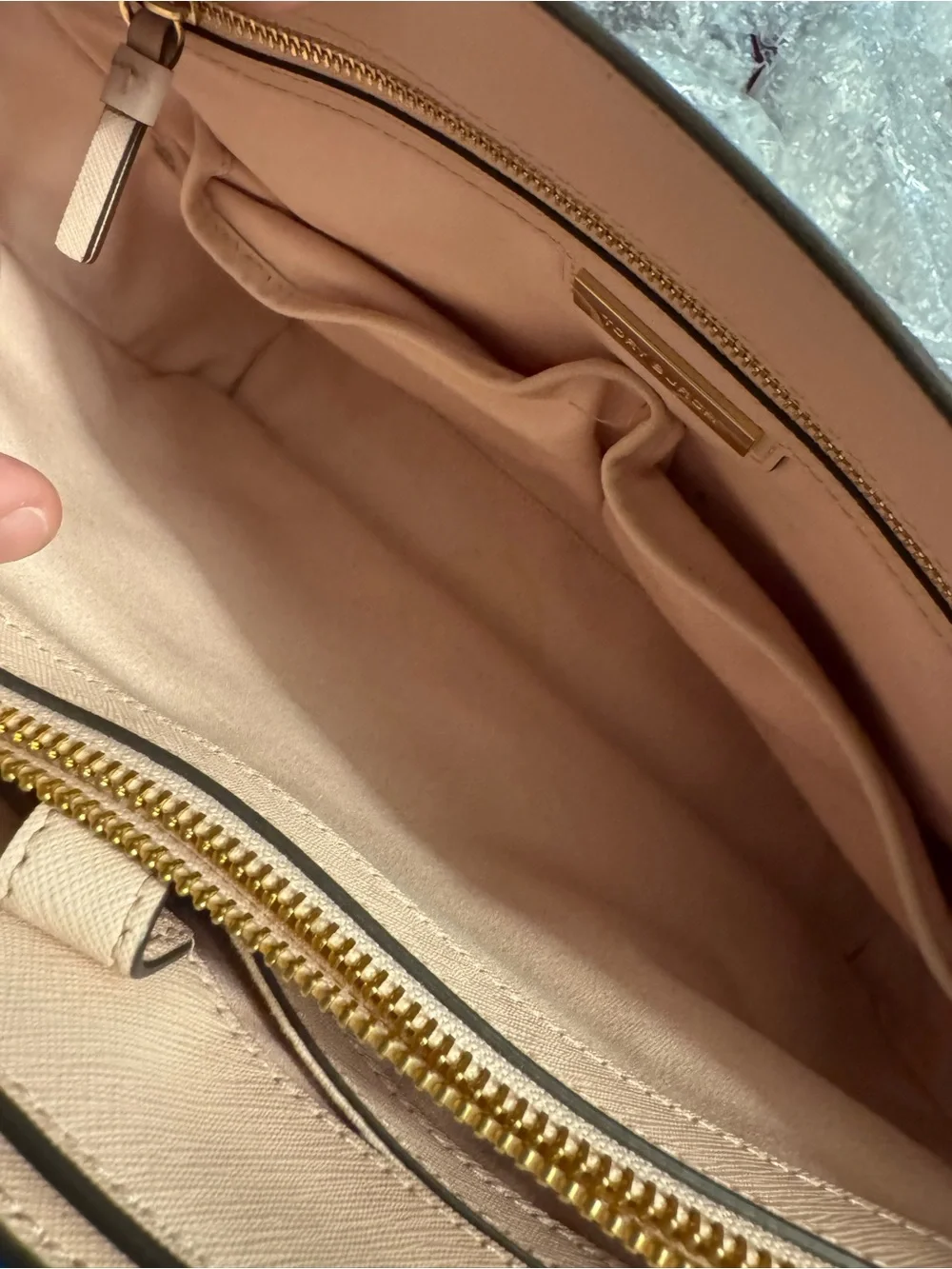 Tory Burch Blush Pink Saffiano Leather Tote Shoulder Bag